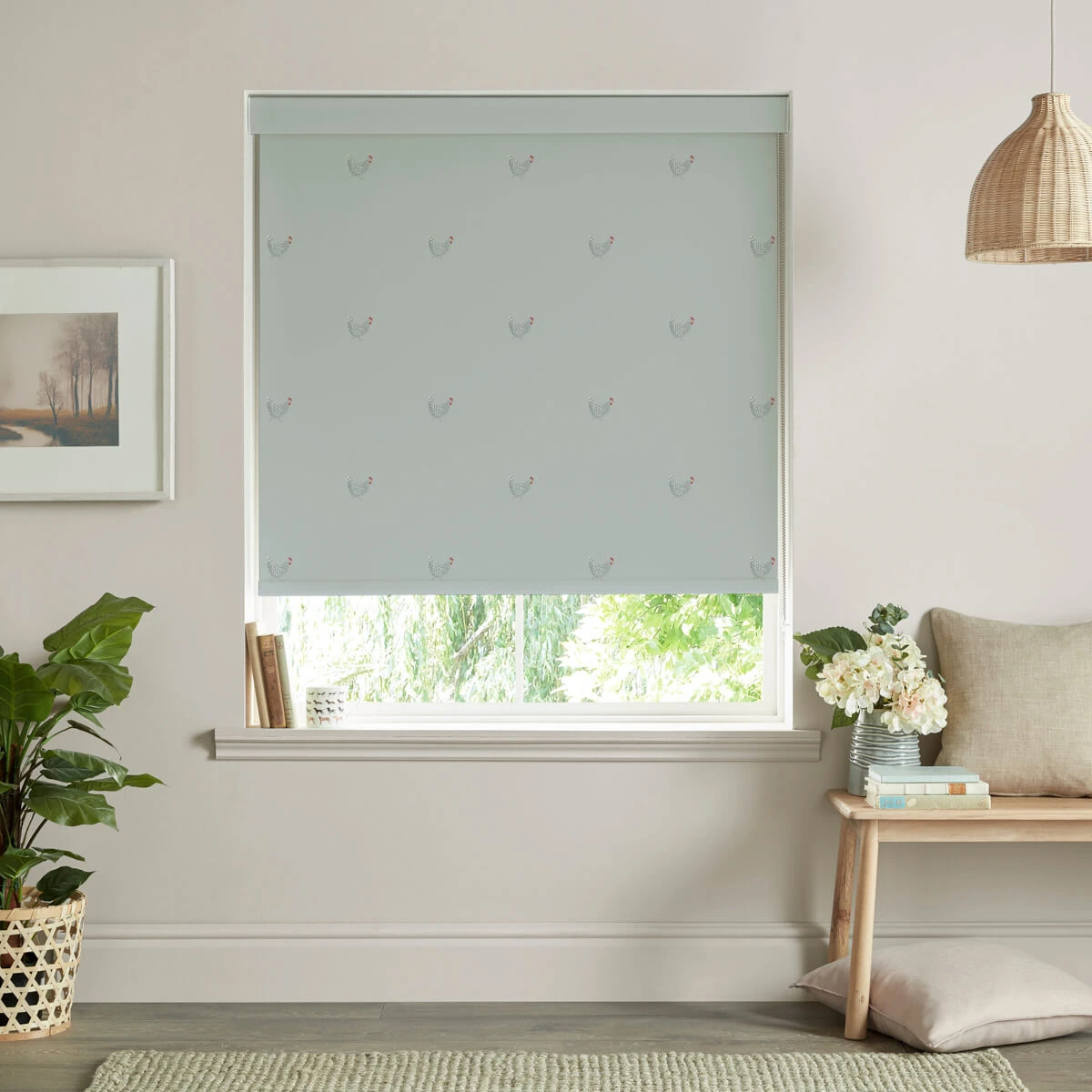 Chicken Sage Grey Made To Measure Roller Blind 1 Chicken Sage Grey Made To Measure Roller Blind