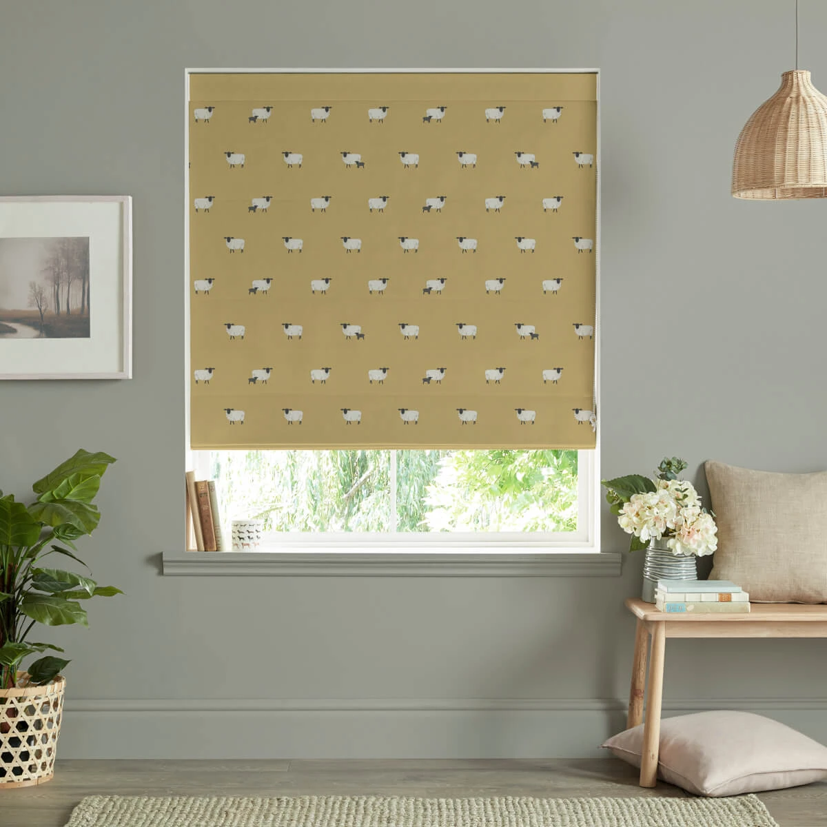 Sheep Ochre Made To Measure Roman Blind 1 Sheep Ochre Made To Measure Roman Blind
