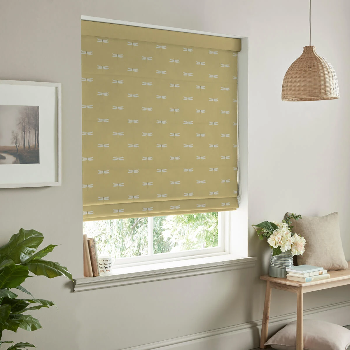 Dragonfly Deep Mustard Made To Measure Roman Blind 3 Dragonfly Deep Mustard Made To Measure Roman Blind - Image 3