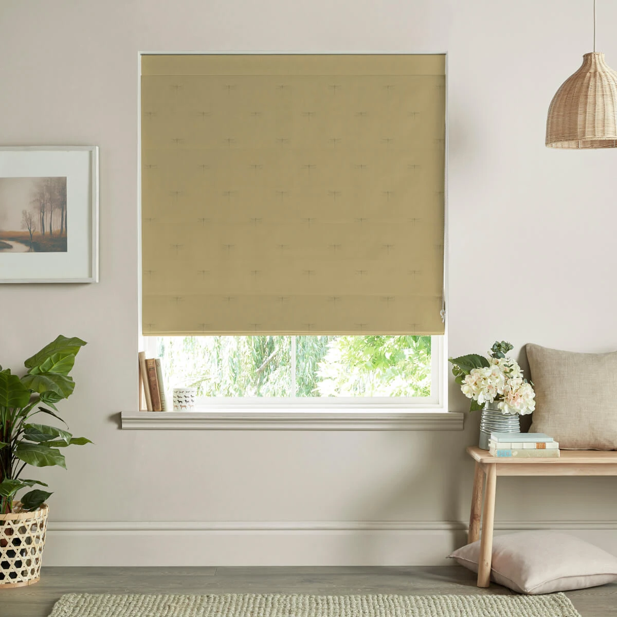 Dragonfly Ochre Made To Measure Roman Blind 1 Dragonfly Ochre Made To Measure Roman Blind