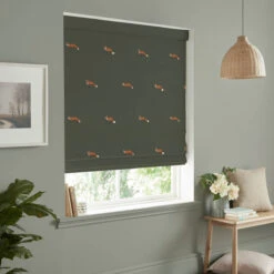 Foxes Forest Green Made To Measure Roman Blind -Sophie Allport rmb63fgm2m foxes forest green artwork roman blind made to measure lifestyle 2 high res square 49ba42c0 d623 47cf a635 7c71dae82b19