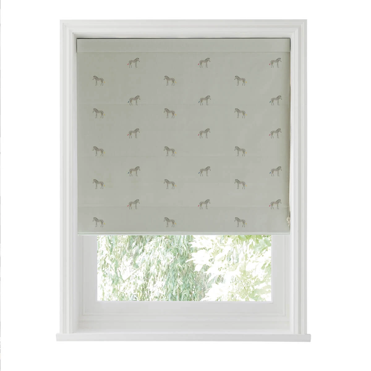 Zebra Soft Grey Blue Made To Measure Roman Blind 4 Zebra Soft Grey Blue Made To Measure Roman Blind - Image 4