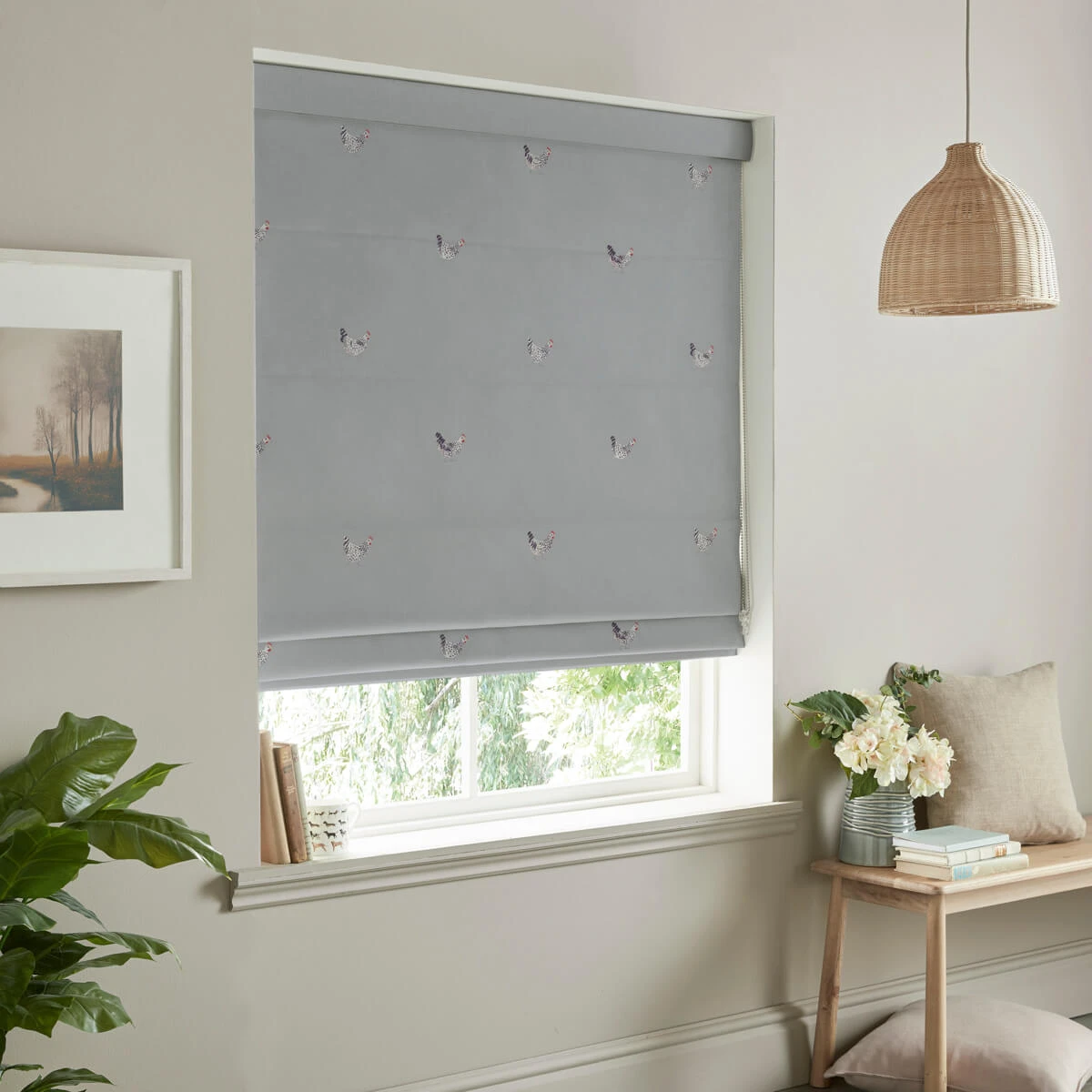 Chicken Pale Sage Blue Made To Measure Roman Blind 3 Chicken Pale Sage Blue Made To Measure Roman Blind - Image 3