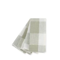 Sage Green Gingham Linen Napkins (Set Of 4) -Sophie Allport sage gingham linen napkins set of 4 cutout linwos300 ss23 high res square
