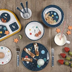 Space Childrens Melamine Baby Spoon -Sophie Allport space melamine collection lifestyle high res square d164ba40 6dd9 4897 b0e6 44196c6fac83