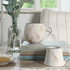 Giraffe Stoneware Mug -Sophie Allport spm77 giraffe zsl stoneware mug patterned 3 lifestyle high res square