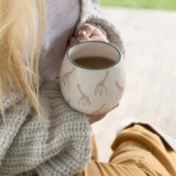 Giraffe Stoneware Mug -Sophie Allport spm77 giraffe zsl stoneware mug patterned lifestyle high res square