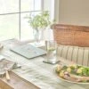 Sage Green Gingham Linen Table Runner