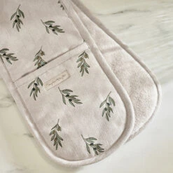 Olive Linen Double Oven Glove