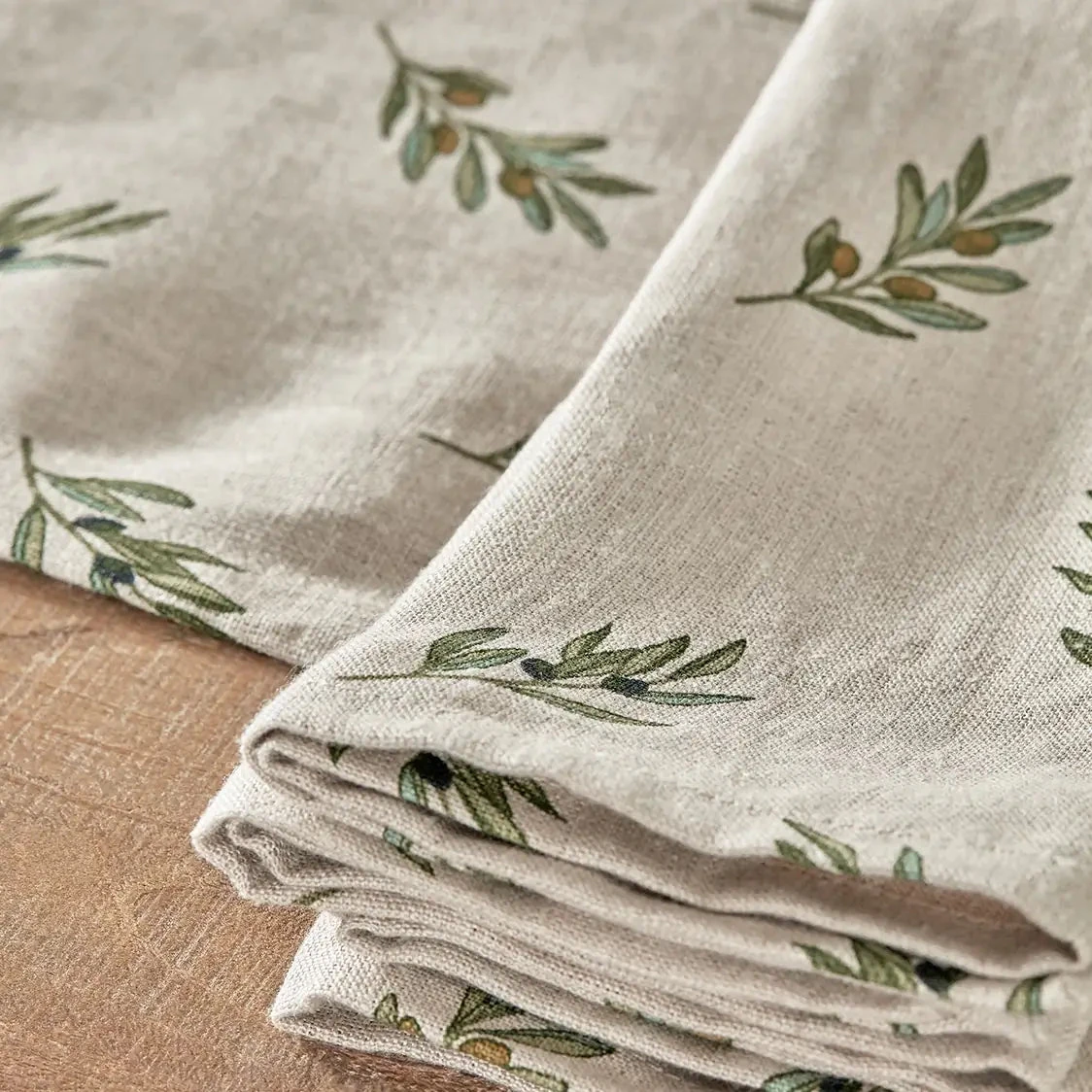 Olive Linen Napkins (Set Of 4) 2 Olive Linen Napkins (Set Of 4) - Image 2