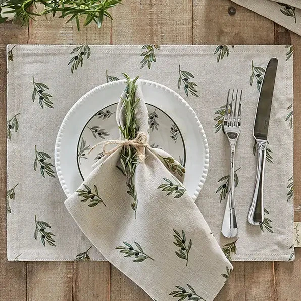 Olive Linen Placemat (Set Of 2) 4 Olive Linen Placemat (Set Of 2) - Image 4