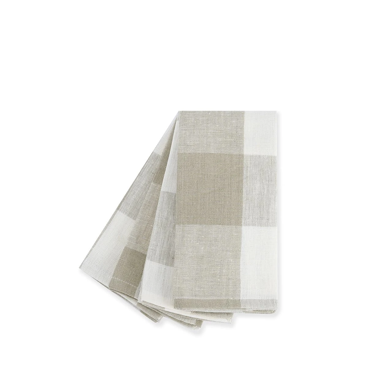 Warm Stone Gingham Linen Napkins (Set Of 4) 2 Warm Stone Gingham Linen Napkins (Set Of 4) - Image 2