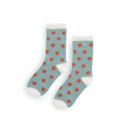 Strawberries Ladies Socks -Sophie Allport strawberries statement socks cutout kss97m ss23 high res square 1