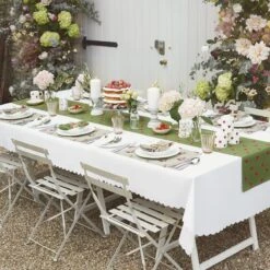 Strawberries Table Runner -Sophie Allport strawberries table setting 8 lifestyle high res square