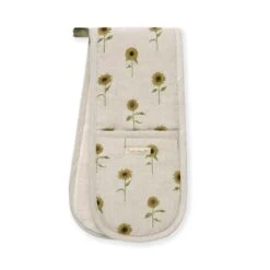 Sunflower Linen Double Oven Glove -Sophie Allport sunflowers double oven glove cutout lin108100 ss23 high res square