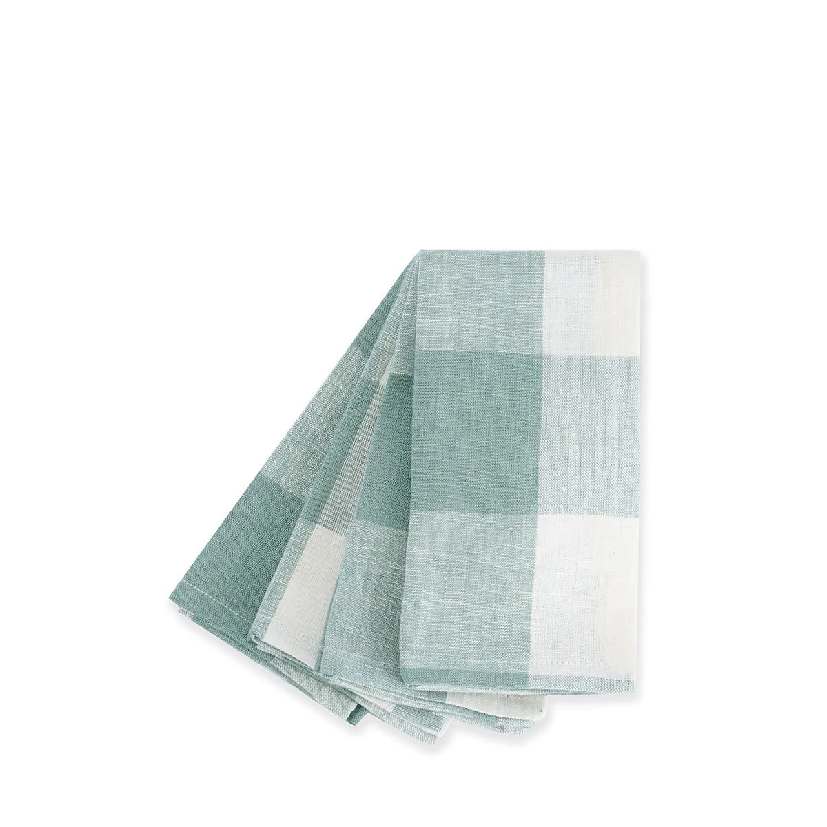 Teal Gingham Linen Napkins (Set Of 4) 2 Teal Gingham Linen Napkins (Set Of 4) - Image 2