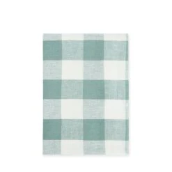 Teal Gingham Linen Tablecloth -Sophie Allport teal gingham linen table cloth cutout linging57 ss23 high res square