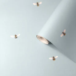 Bees Duck Egg Wallpaper