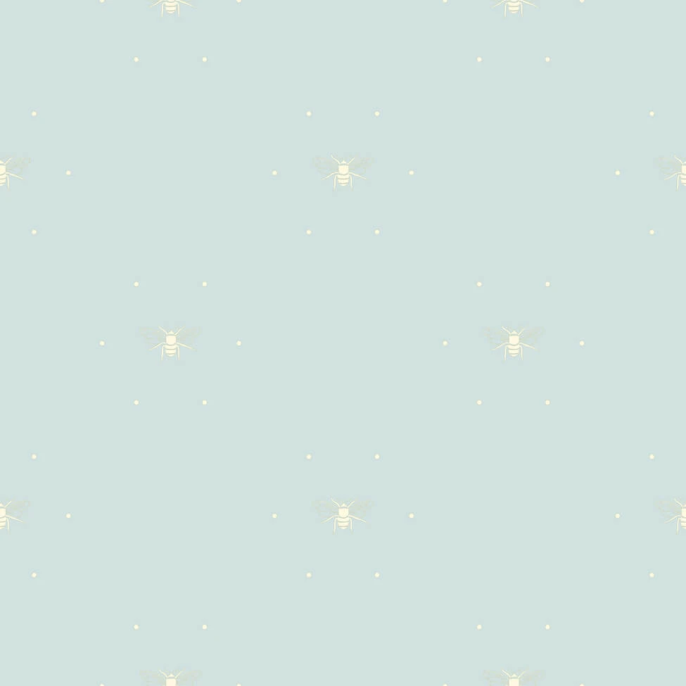 Bees Silhouette Duck Egg & Stone Wallpaper 3 Bees Silhouette Duck Egg & Stone Wallpaper - Image 3